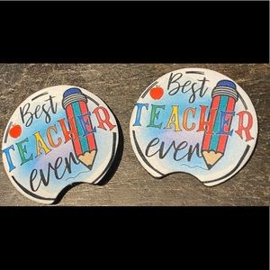 Best teacher ever neoprene car coasters